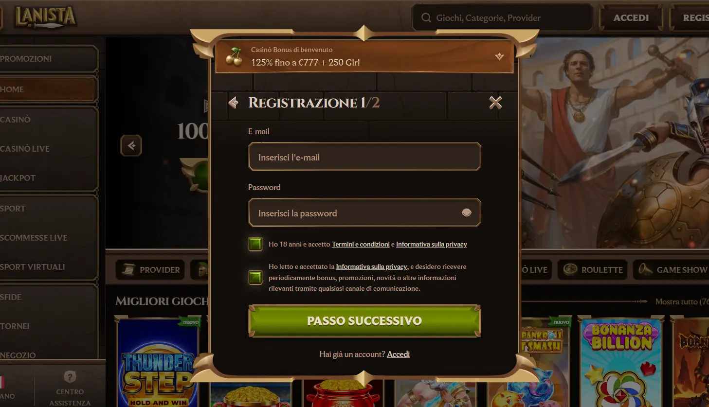 Come iniziare a giocare al casino Lanista — Lanista Casino